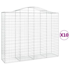 vidaXL Schanskorven 10 st gewelfd 200x50x160/180 cm ijzer