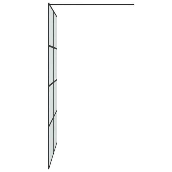 vidaXL Inloopdouchewand 140x195 cm mat ESG-glas zwart