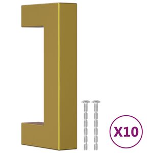 vidaXL Handvatten 10 st 64 mm roestvrij staal goudkleurig