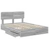vidaXL Opslag bed met lade Grijs Sonoma 150 x 200 cm Bewerkt hout