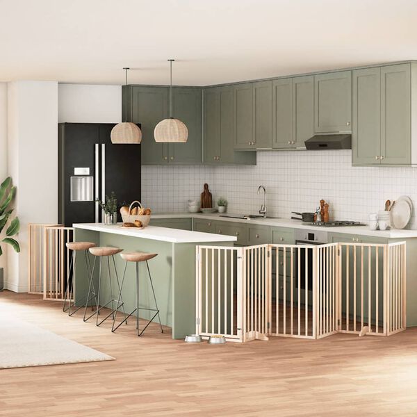 vidaXL Hondenhek inklapbaar met deur 9 panelen 450 cm populierenhout