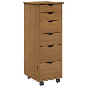 vidaXL Rolling Kast 34 x 39 x 93,5 cm Massief Vurenhout Honingbruin