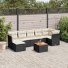 vidaXL 8-delige Loungeset met kussens poly rattan zwart