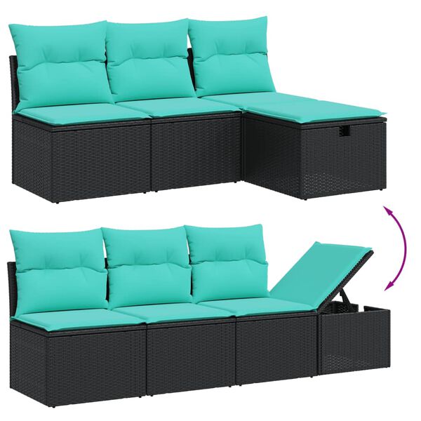 vidaXL 8-delige Loungeset met kussens poly rattan grijs