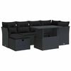 vidaXL 7-delige Loungeset met kussens poly rattan zwart
