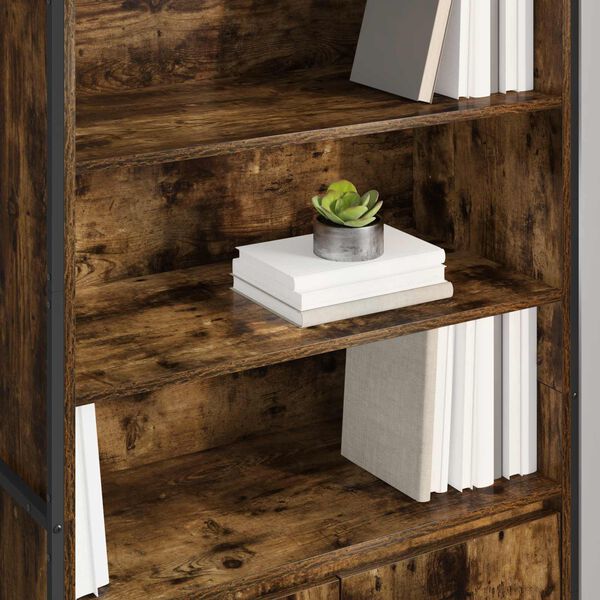 vidaXL Hoge Kasten 2 pcs Rook Eik 79 x 36 x 200 cm Bewerkt hout