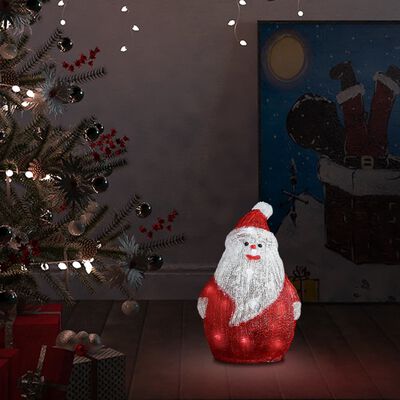 vidaXL Kerstfiguur kerstman LED binnen en buiten 28 cm acryl
