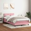 vidaXL Boxspring met matras fluweel roze 120x210 cm