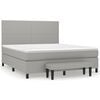 vidaXL Boxspring met matras stof lichtgrijs 160x200 cm