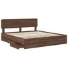 vidaXL Bedframe met lade Bruine eik 200 x 200 cm Geconstrueerd hout