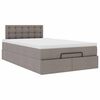 vidaXL Bed poef met matras en LED's 120x190 cm stof taupe