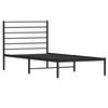 vidaXL Bedframe met hoofdbord metaal zwart 75x190 cm