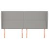 vidaXL Hoofdbord met randen 203x23x118/128 cm stof lichtgrijs