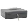 vidaXL Cash Box met slot Donkergrijs 30 x 24 x 9 cm Staal
