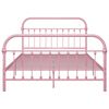 vidaXL Bedframe metaal roze 140x200 cm