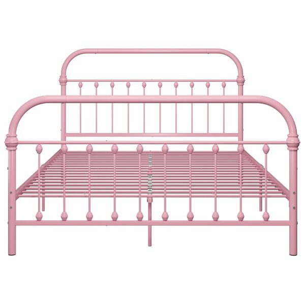vidaXL Bedframe metaal roze 140x200 cm
