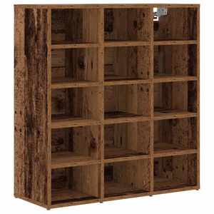 vidaXL Schoenenkast 77,5 x 30 x 83,5 cm Bewerkt hout Oud hout