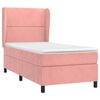 vidaXL Boxspring met matras fluweel roze 100x200 cm