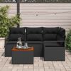 vidaXL Tuinbankenset met kussen 5 pcs Zwart poly rattan