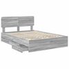 vidaXL Bedframe met lade Grijze Sonoma 160 x 200 cm Geconstrueerd hout