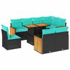 vidaXL 9-delige Loungeset met kussens poly rattan acacia zwart