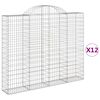 vidaXL Schanskorven 12 st gewelfd 200x30x160/180 cm ijzer