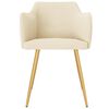 vidaXL Eetkamerstoelen 4 st fluweel cr&egrave;mekleurig