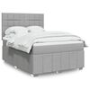vidaXL Boxspring met matras stof lichtgrijs 140x200 cm
