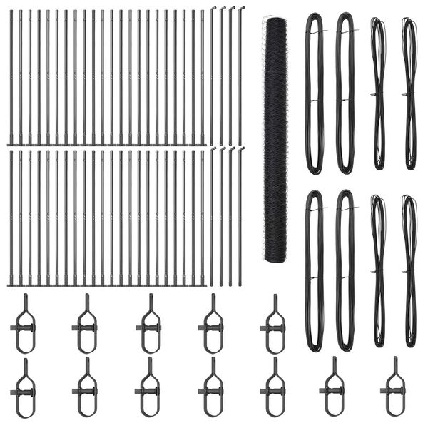 vidaXL Afrasteringspaal Grijs 100 x 1,4 m (50 mm gaas) Staal en PVC