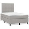 vidaXL Boxspring met matras en LED stof lichtgrijs 120x190 cm