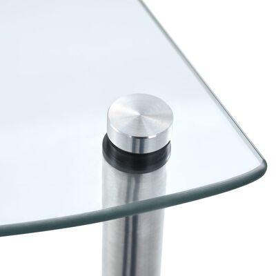 vidaXL Kastje 4-laags 30x30x100 cm gehard glas transparant