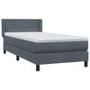 vidaXL Boxspring met matras fluweel donkergrijs 90x210 cm