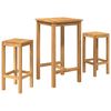 vidaXL Buitenbarset 3 pcs Onbehandeld Massief Teakhout