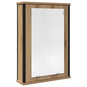 vidaXL Badkamerspiegelkast 42x12x60 cm bewerkt hout artisanaal