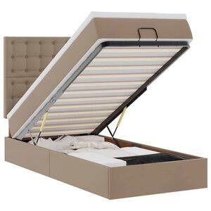 vidaXL Ottoman bed met matras en LED's 90x200cm kunstleer