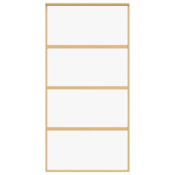 vidaXL Schuifdeur 102,5x205 cm helder ESG-glas en aluminium goudkleur