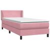 vidaXL Boxspring met matras fluweel roze 80x220 cm