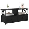 vidaXL TV-kast Zwart Eiken 90 x 33 x 45 cm Engineered hout en staal