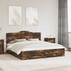 vidaXL Bedframe met hoofdeinde Gerookt eiken 200 x 200 cm Bewerkt hout