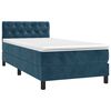 vidaXL Boxspring met matras en LED fluweel donkerblauw 80x200 cm