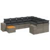 vidaXL 11-delige Loungeset met kussens poly rattan grijs