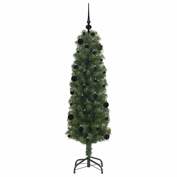 vidaXL Kunstkerstboom Groen 150 cm PVC en Staal en Kunststof