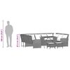 vidaXL 4-delige Loungeset met kussens poly rattan beige