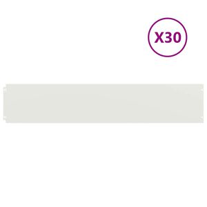 vidaXL Gazonranden 30 st 20x103 cm koudgewalst staal wit