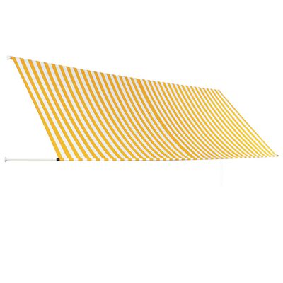 vidaXL Luifel uittrekbaar 400x150 cm geel en wit