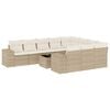 vidaXL 11-delige Tuinset met kussens poly rattan beige
