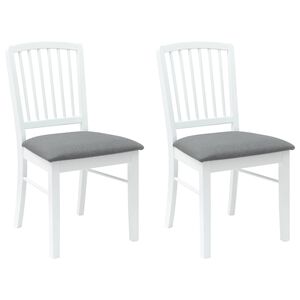 vidaXL Eettafelstoelen 2 pcs Wit 50 x 52,5 x 91 cm Massief Rubberhout