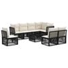 vidaXL Tuinbankenset 9 pcs Zwart poly rattan