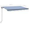 vidaXL Luifel automatisch met LED en windsensor 400x300cm blauw en wit