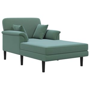 vidaXL Chaise longue Zeegroen fluweel